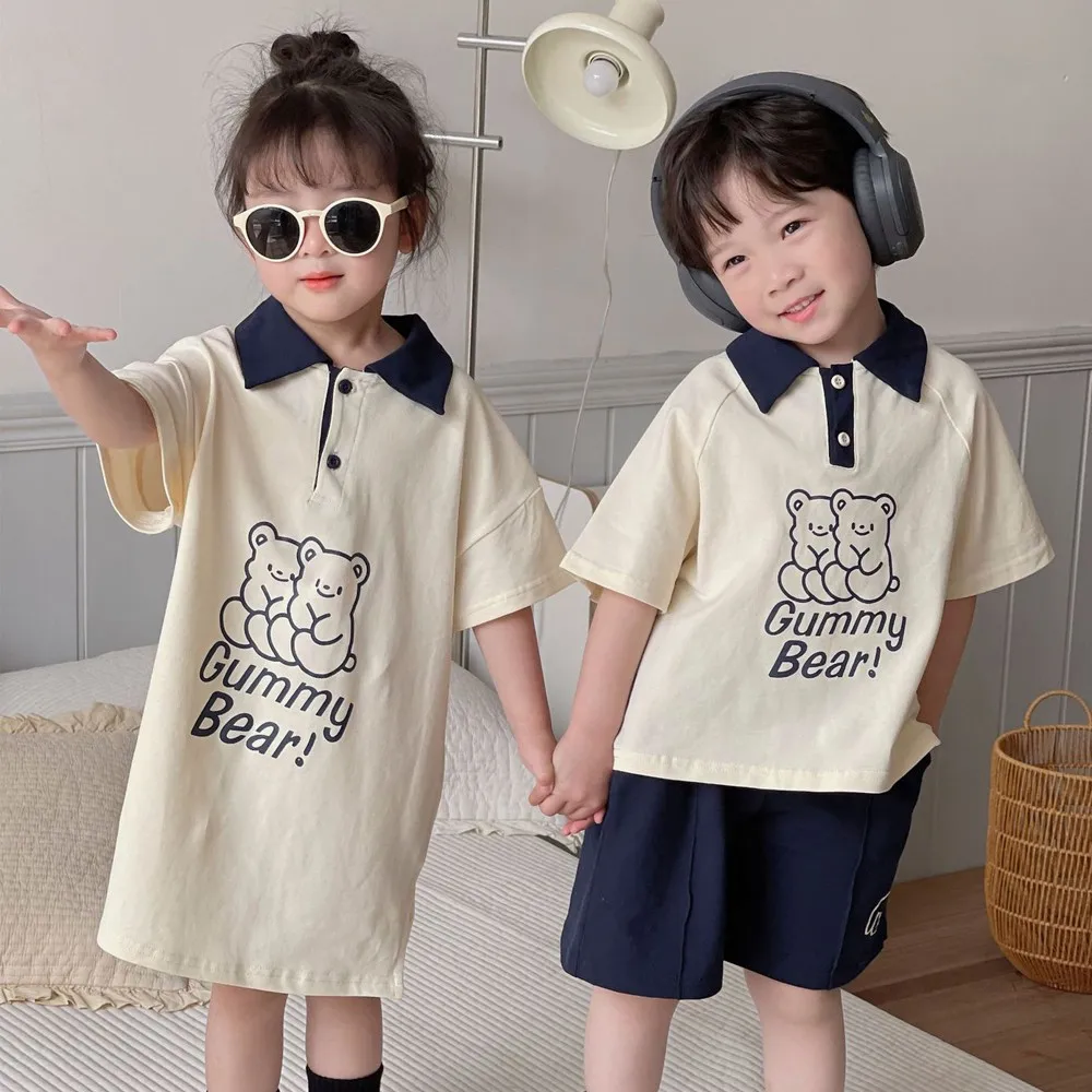 2024 New Brother Sister Costumes Boys Fashion Pullover Turn