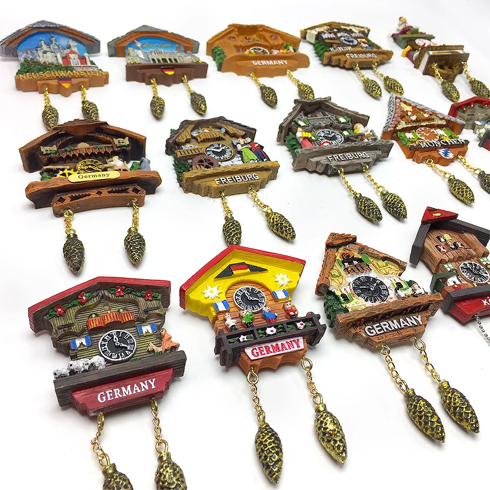 German Cuckoo Clock Fridge Magnet - 3D Hand Painted Travel Souvenir