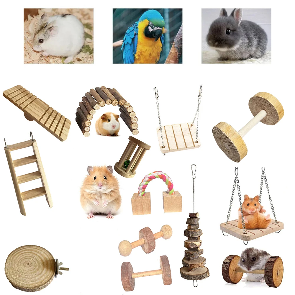 Wooden Hamster Chew Toys Set 1