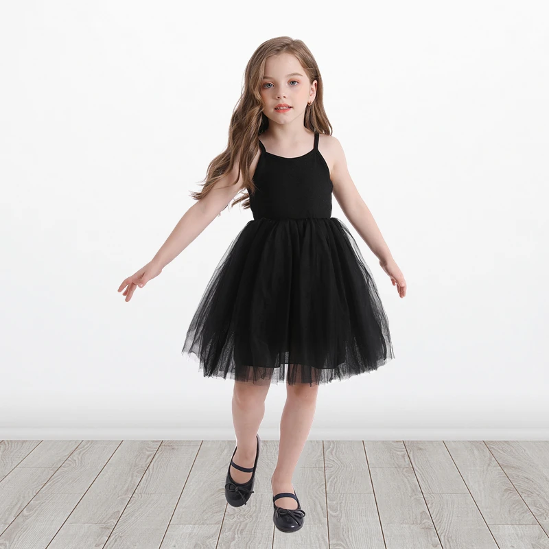 Little Girl Wedding Party Dress Summer Costumes for Girls Baby Kids Princess Tulle Tutu Vestido Children Pink Sling Clothes