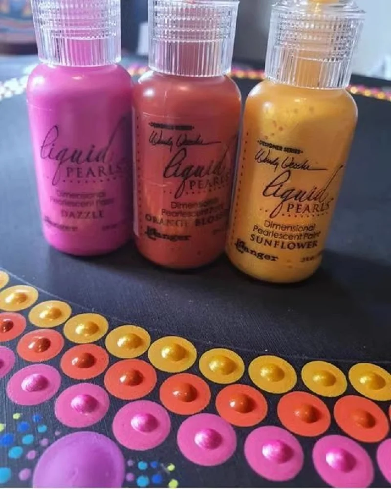 U.S.A. Tim Holtz 아크릴 3D 진주 에나멜 액체 쥬얼리, 수제 조각 진주 레인저, 18ml 병 아크릴