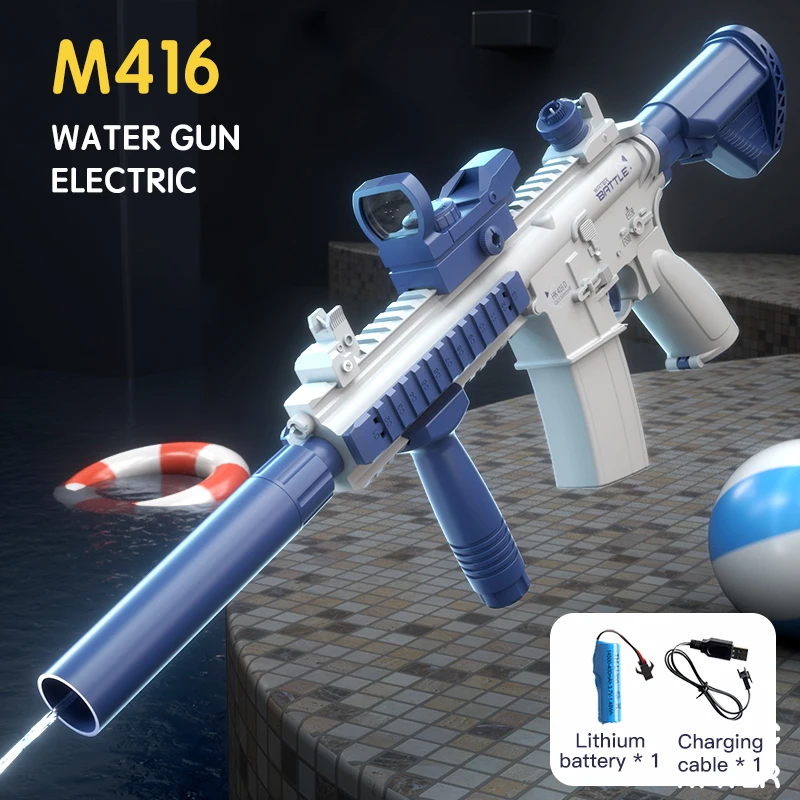 DUO Bombe à Eau Pistolet électrique , jouet pour activités de plein air pour Enfant 12 Ans (Noir