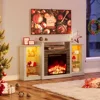 Fireplace TV Stand with LED Lights and Power Outlets, TV Console for 32" 43" 50" 55" 65", Entertainment Center with Ad 1