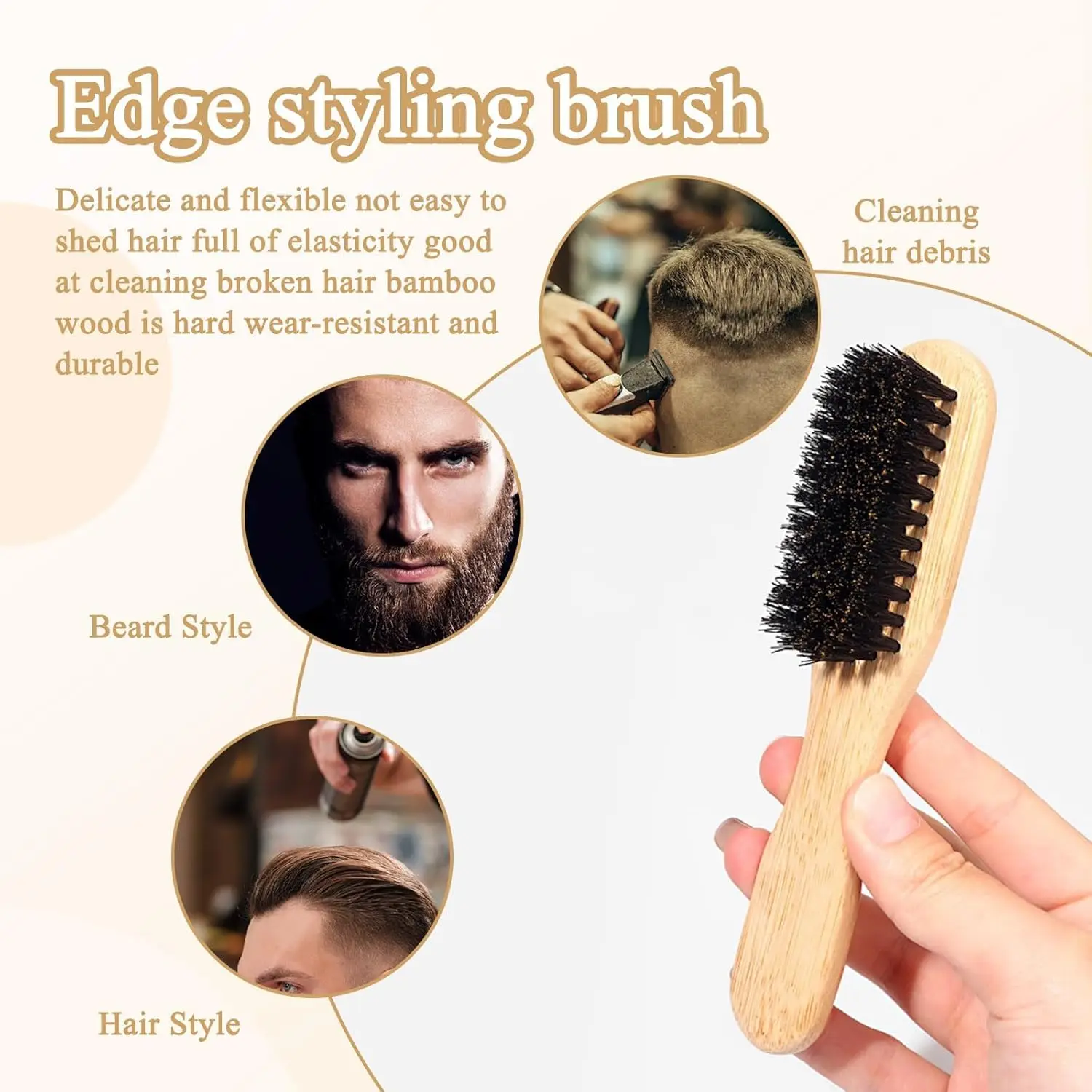 Premium Beard Grooming Kit - Bristle Brush & Bamboo Comb