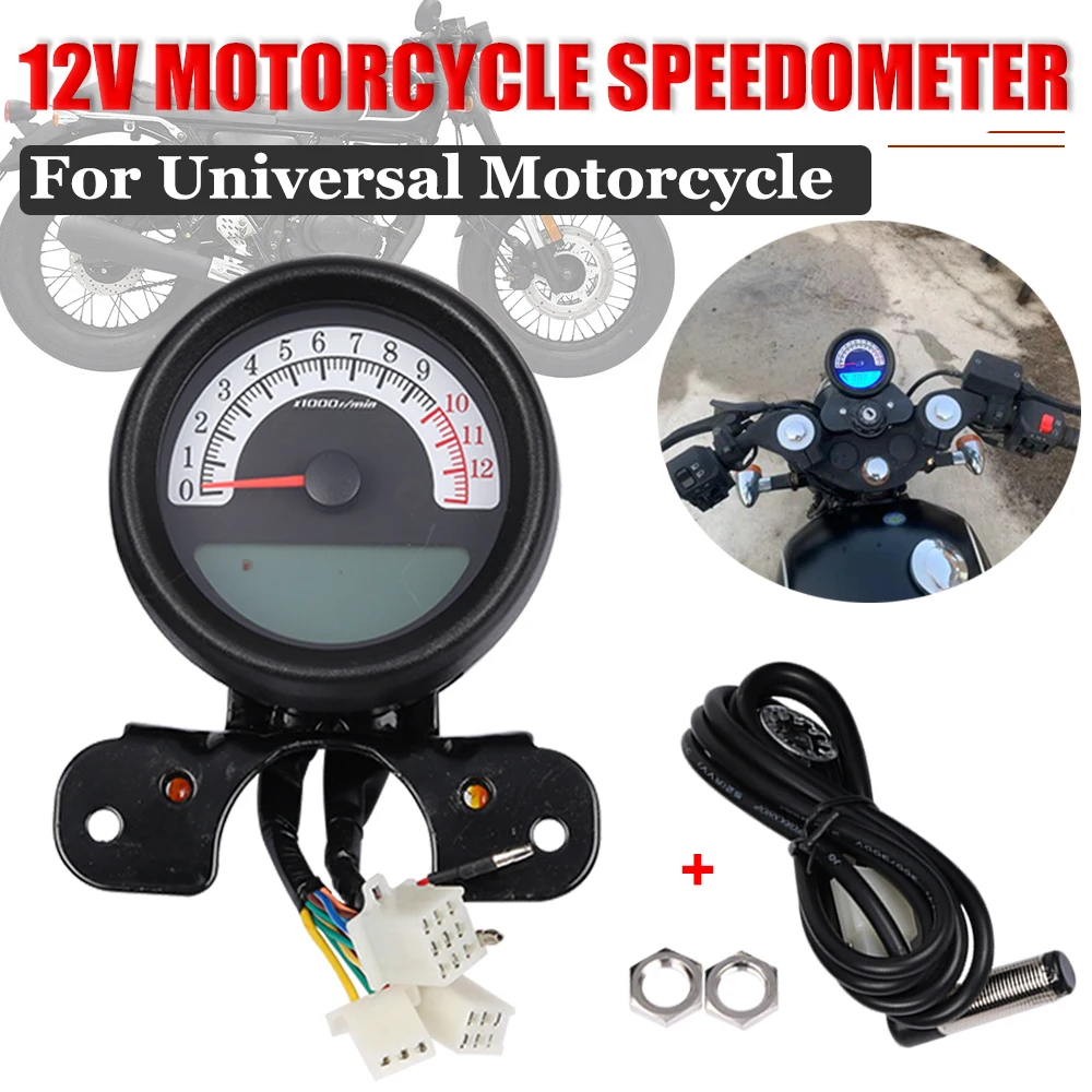 Universal12VMotorcycleSpeedometerTachometerScooterForYamahaKTM