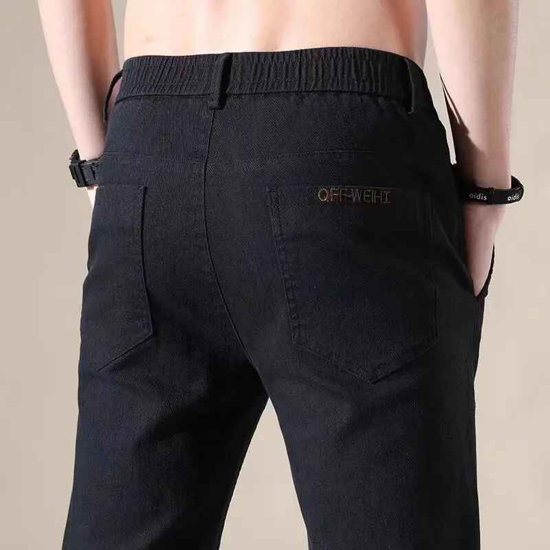 Summer Fashion Harajuku Slim Fit Male Clothes Loose Casual Trousers All Match Wide Leg Pants Solid Pockets Straight Leg Pants
