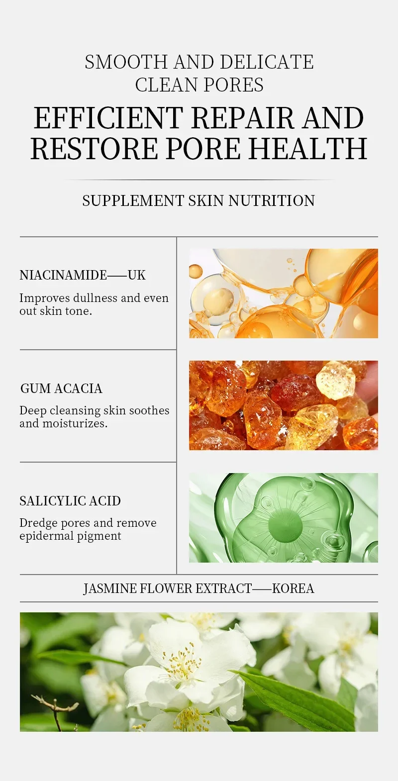 Description Picture 6 of itemOriginal Facial Remove Blackhead Niacinamide Solid Mask Treat Acne Blemish Black Dots Clean Stick Cream Shrink Pores Skin Care