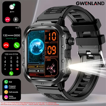 Smartwatch da 2,01 Pollici con Torcia LED, Compatibile con Android e iPhone, Oltre 100 Modalità Sportive, Quadranti Personalizzabili, Contapassi