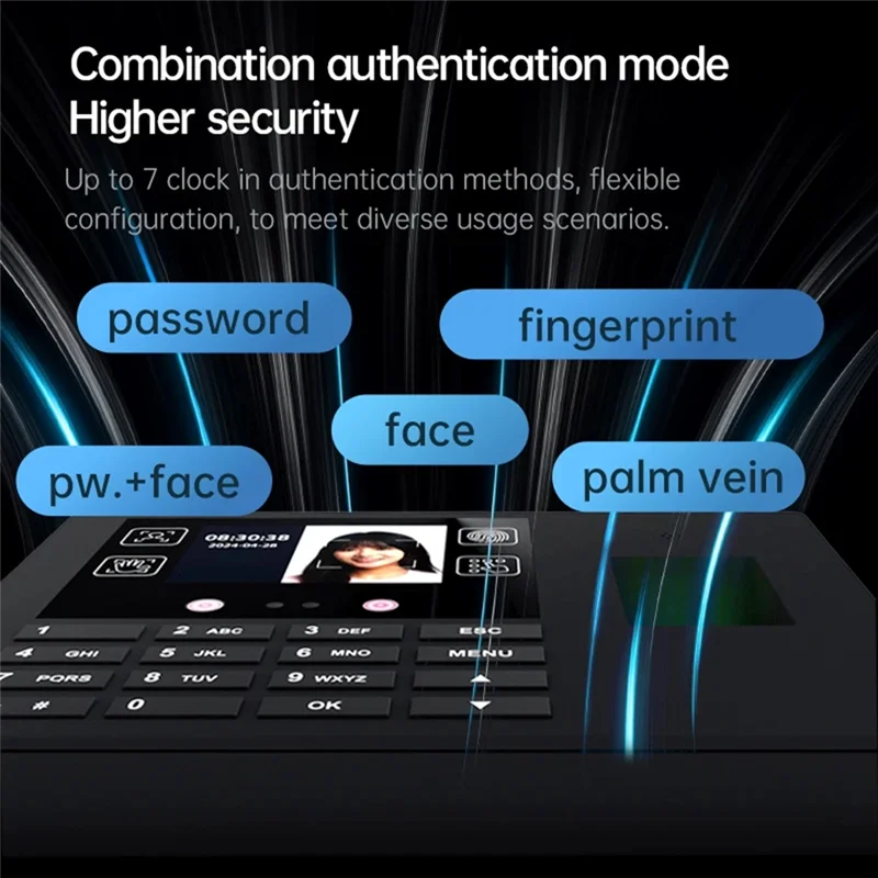 M09K Multi-Function Attendance Machine Fingerprint Recognition Password Facial Recognition Three-In-One System