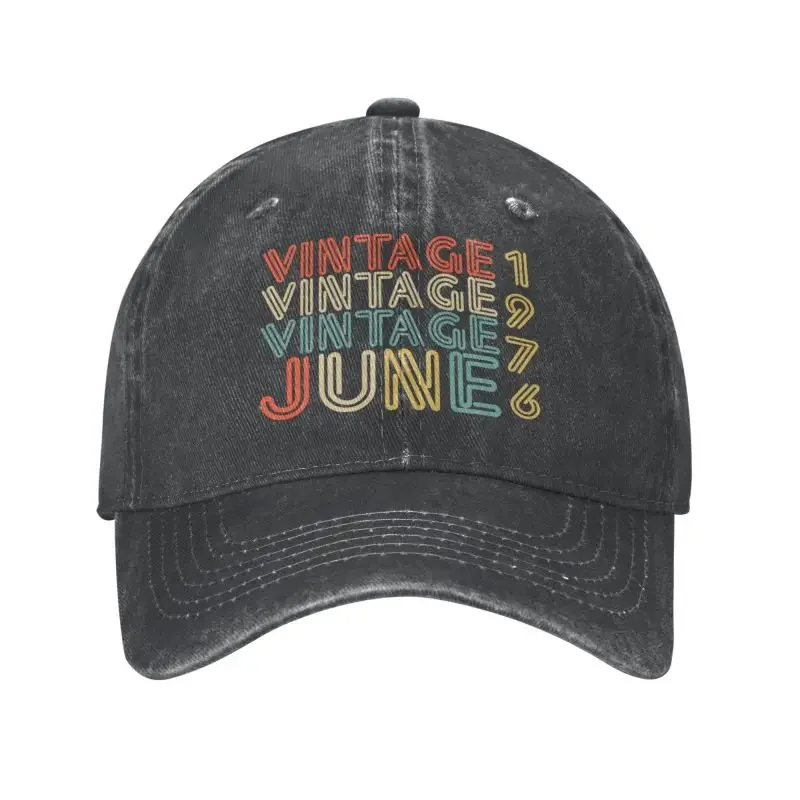 

Fashion Cotton Vintage 1976 Baseball Cap Adult Born In June 47th Birthday Gift Adjustable Dad Hat for Men Women Sun Protection