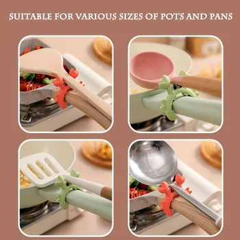 1Pc Silicone Spoon Rest Clamp - Flexible Utensil Holder for Stove and Cookware - Multifunctional Pot Side Clip, Durable Kitchen Tool Accessories, Little Crab Spatula Holder, Kitchen Multifunctional Spatula Holder, Pot Side Anti-Spill Kitchen Spoon Holder, Universal Storage Rack
