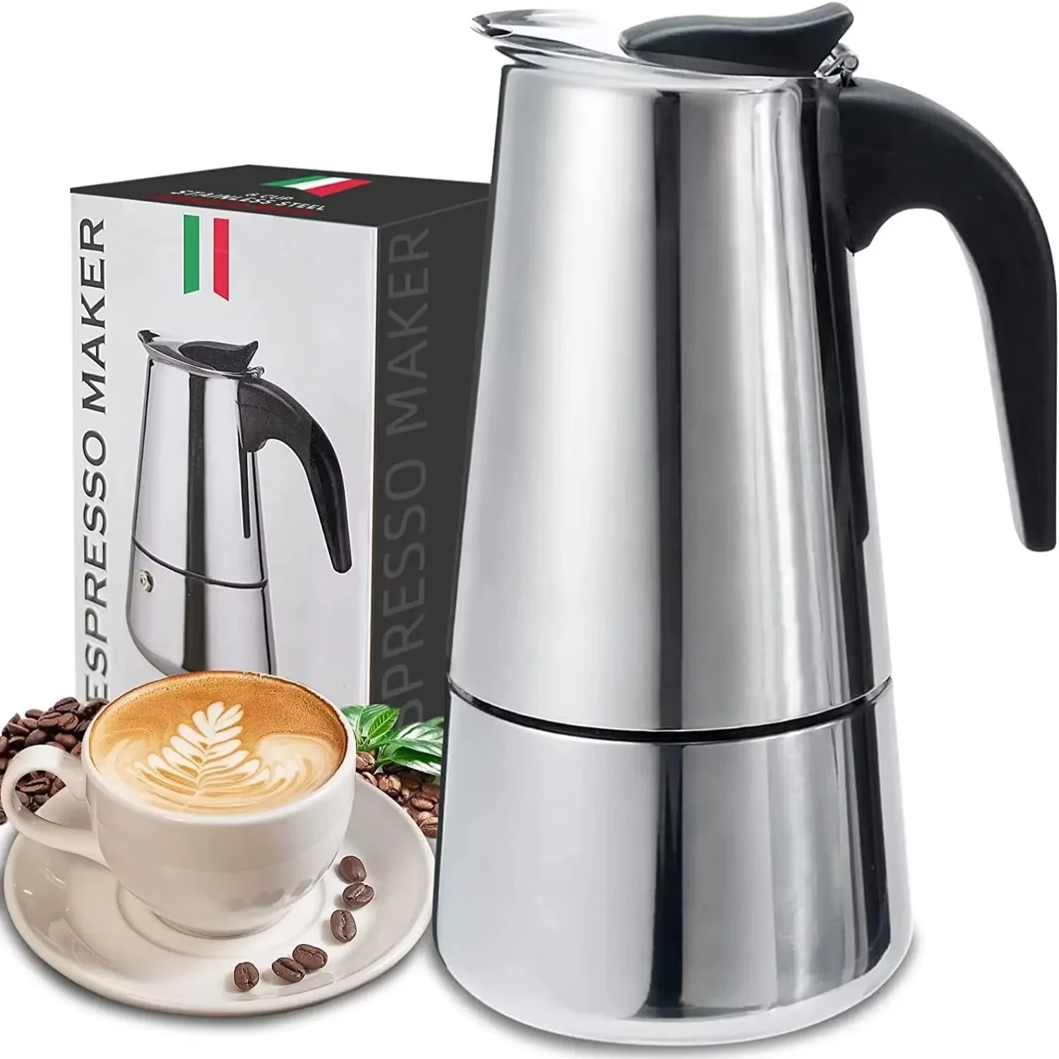New 4/6/9 Cups Moka Pot Caffe Machine Espresso Cups Coffee Makers Latte Percolator Stove Top Moka Coffee Maker