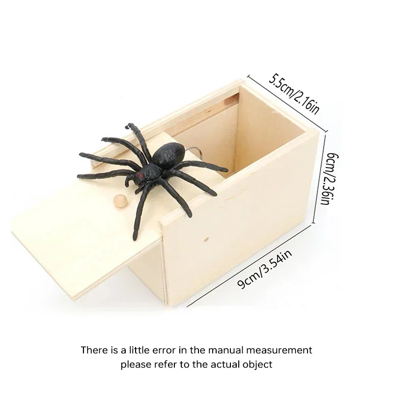 Trick Spider Funny Scare Box Wooden Hidden Box Prank Game Prank Trick Friend Office Toys prank scare box