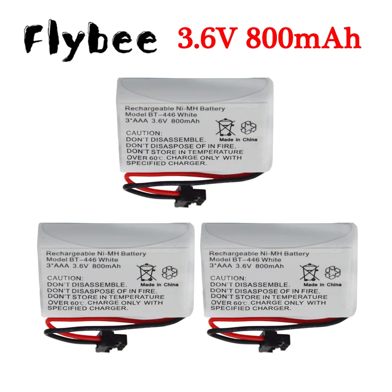 3Pcs 3.6V 800Mah Bt-446 Bt446 Bt-1005 Batteria Per Uniden Cordless Phone Bbty0503001 Bt-1004 Ge-Tl26402 Bt-504 Cph-488B Portatile