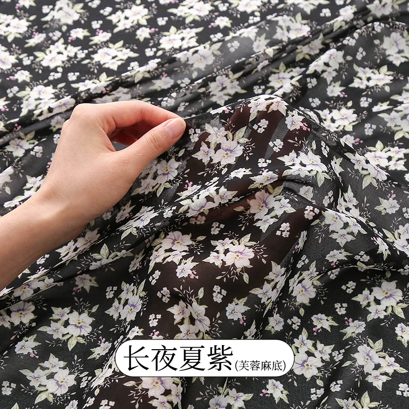 150x50cm/150x200cm 여름 여성 드레스에 대 한 부드러운 꽃 인쇄 쉬폰 원단 아동 의류 수 제 DIY 패브릭 TJ7500