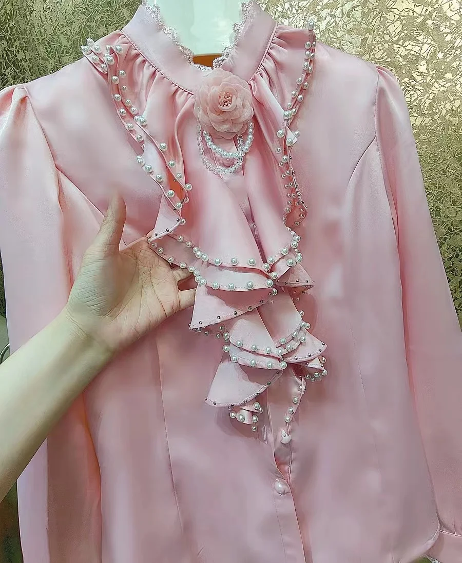 売れ筋商品|||イチ シャツ レディース トップス IXWILMA - Blouse - cameo pink Ottilie Women's Long-Sleeved Blouse, Dark Pink Floral