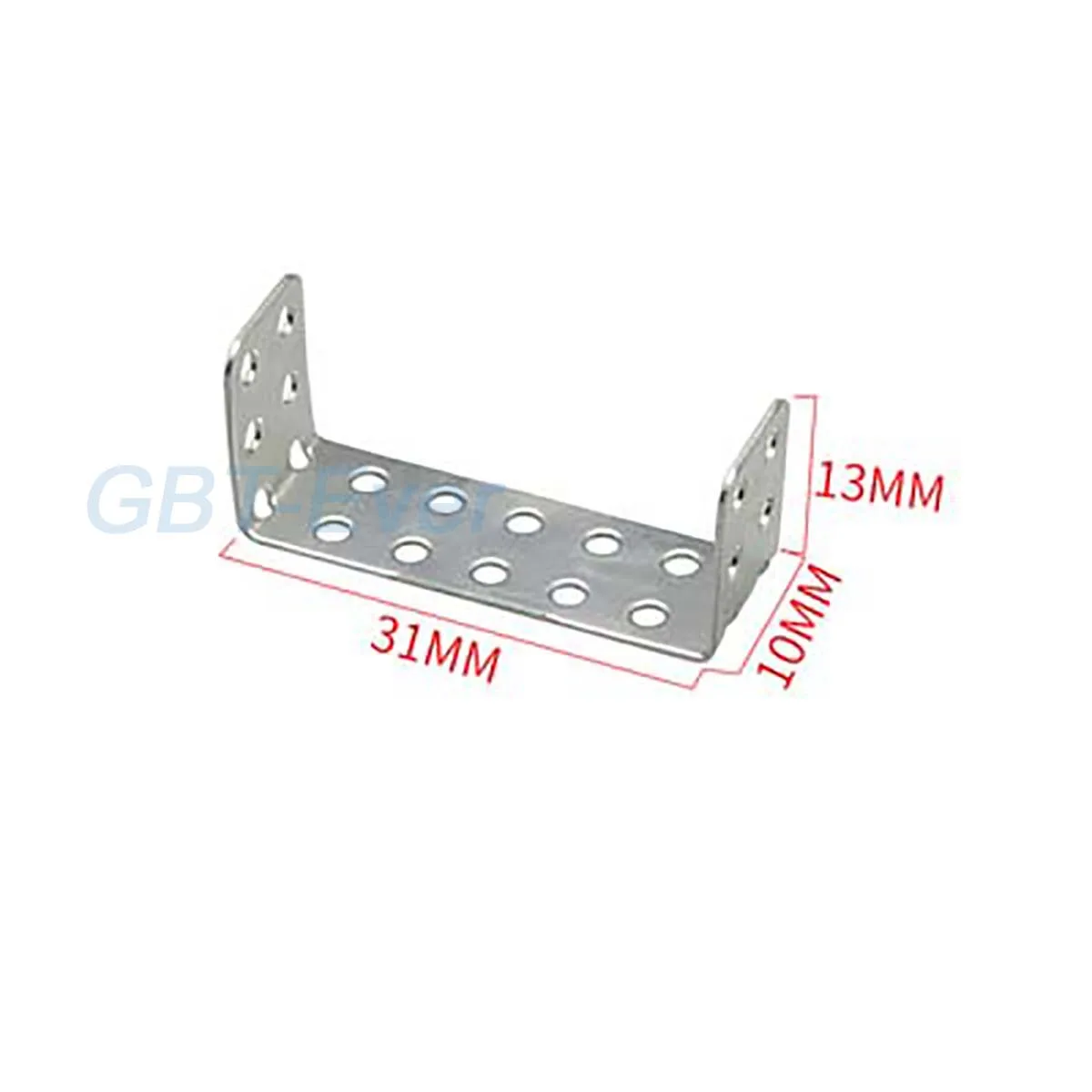 Description Picture 3 of item10Pcs Double Right Angle U-shaped Angle Iron Bracket Corner Bracket Corner Code Perforated Shaft Bracket Length 15/31/35/45mm