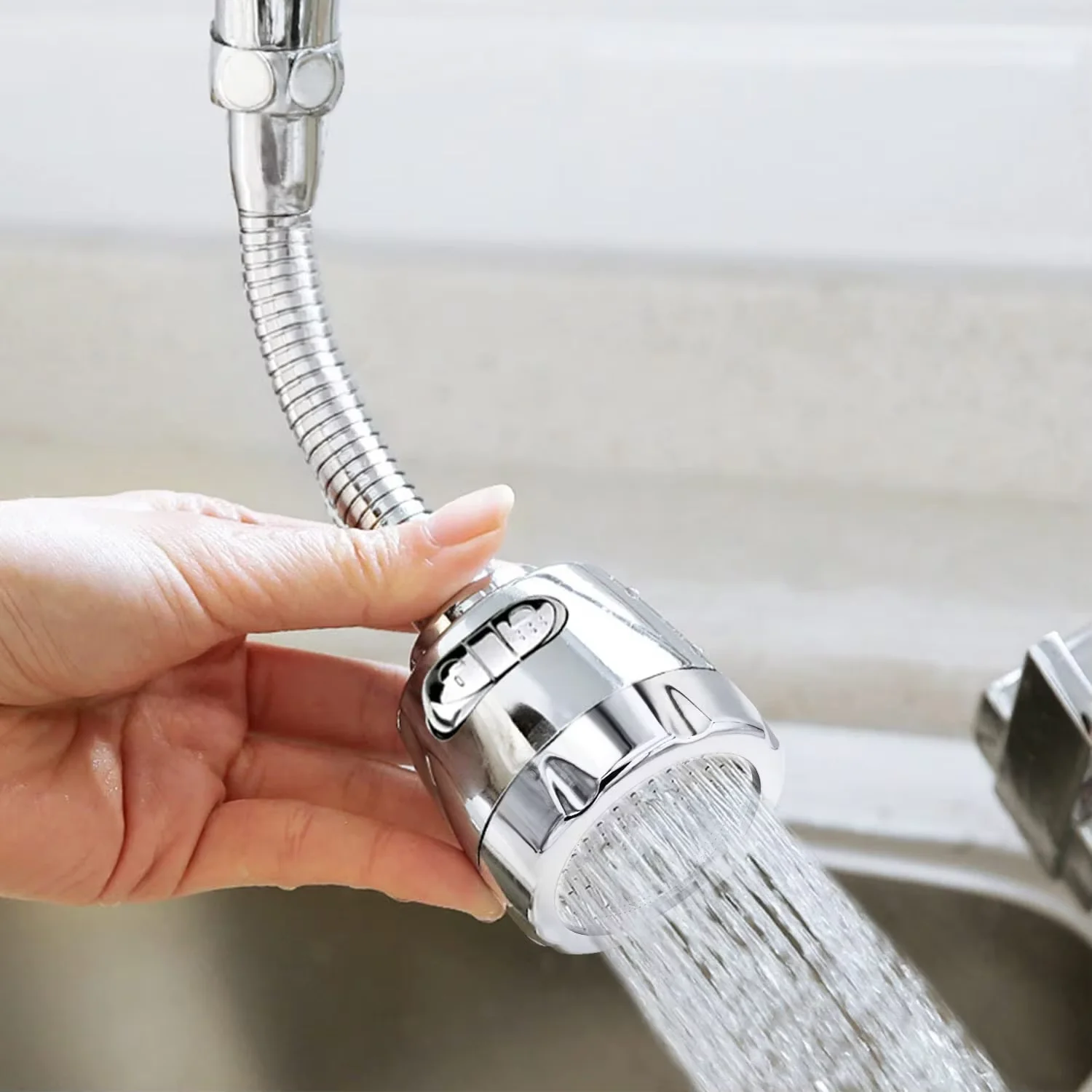 Universal Kitchen Faucet Shower Extender Filter 360 Rotation Extension Tube Nozzle Adapter Sink Swivel Tap Head for Water Saving 4