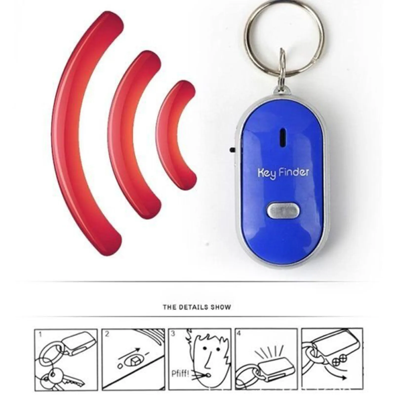 Mini Gps Tracker Led Anti-lost Key Finder Locator Keychain Whistle Sound Control Keyring Seeker For Search |