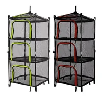 4 Layer Foldable Net Drying Outdoor Camping Clothes Food Drying Net Saving Rack Space Bracket 4-corner Storage Hanging Mesh Net 2