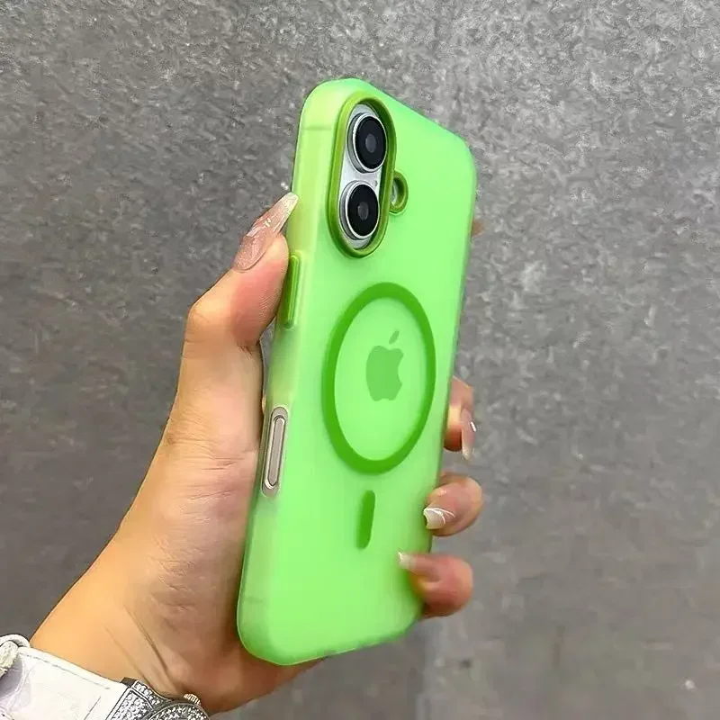Matte Candy Magnetic Wireless Charging Transparent Shockproof Case - Magsafe Compatible