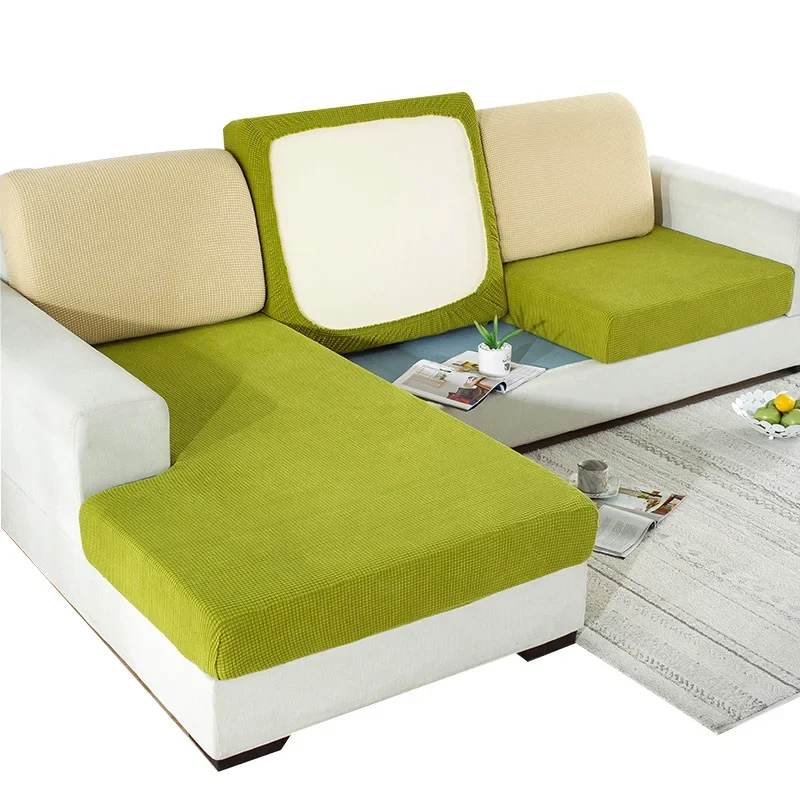 Jacquard Sofa Seat Cushion Cover Sofa Cover Chair Cover Furniture Cover Sofa Cushion Elastic Removable Furniture Protector L Shape Armchair Single Slipcovers