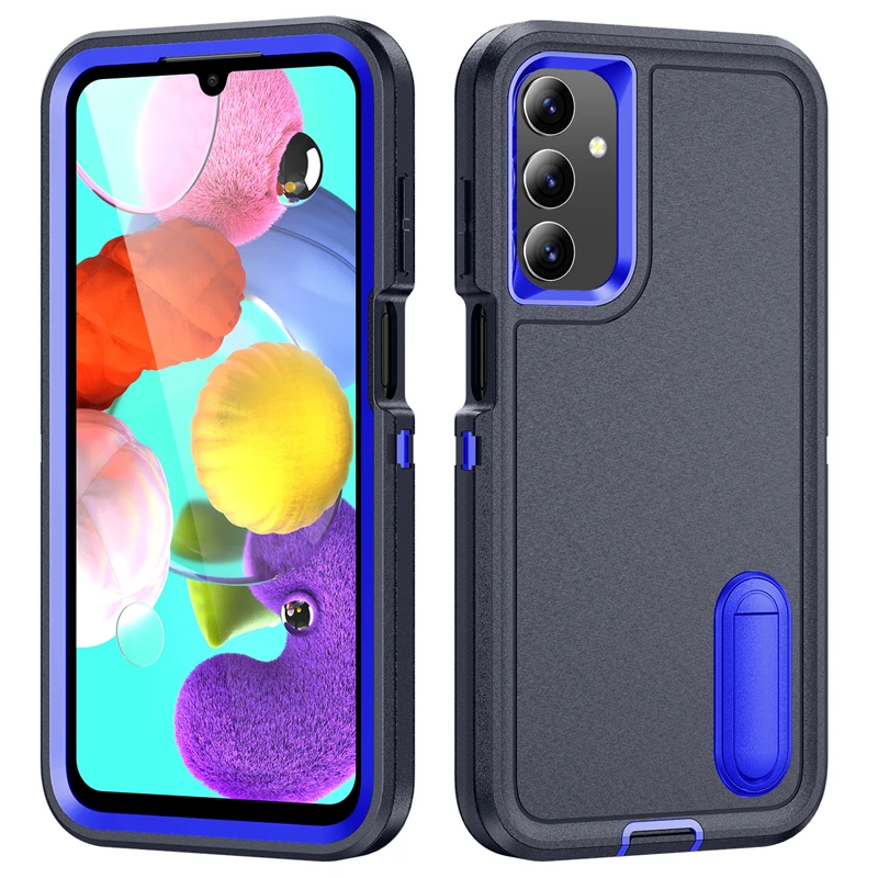 Heavy Armor Shockproof Phone Case with Hard Plastic Frame and Soft TPU Back Cover