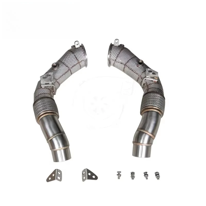 F10 M5 2012+ F13 M6 2012+ S63 엔진용 배기 다운파이프 (히트 실드 포함)