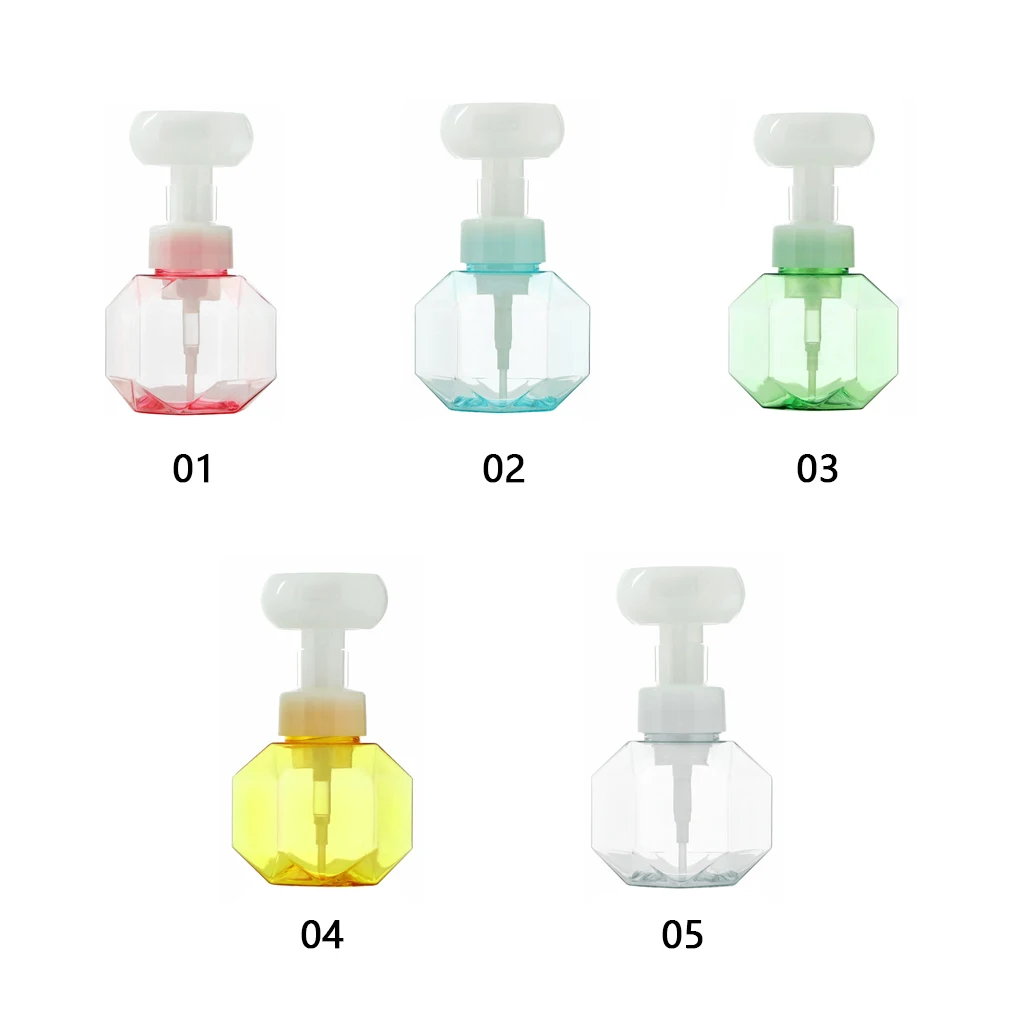 

Foam Bottle Flower Shape 300ml Hand Foam Dispensing Bottle Portable Travel Empty Dispenser, Transparent Yellow