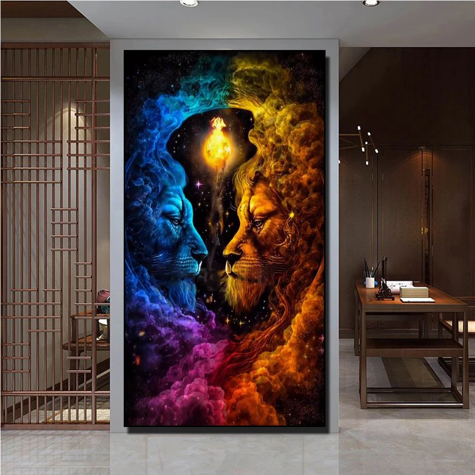 

Алмазная живопись 5d «Львиное облако» Yingyang, новинка 2023 года, квадратная и круглая вышивка с животными, король, Набор для вышивки крестиком ручной работы H306