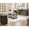 4-Piece Farmhouse Table Set,Coffee Table& Two End Tables,Side Table with Charging Station and USB Ports 6