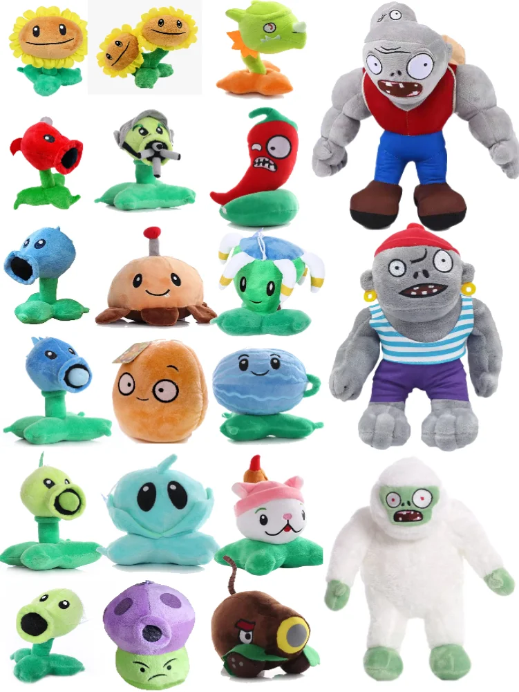 Neue Plants Vs Zombies Stofftiere Sunflower WallNut Cherry Peashooter Potato Mine Chomper Snow Pea Plüsch Geburtstagsgeschenk für Kinder – Detail 1