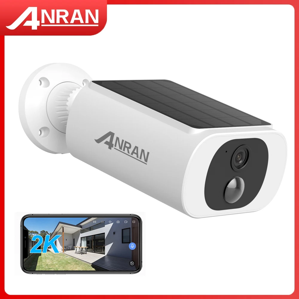 ANRAN Outdoor Solar Security Camera with Battery 3MP 2.4G WIFI Camera Battery Cloud Storage Color Night Vision Can't Add NVR 1