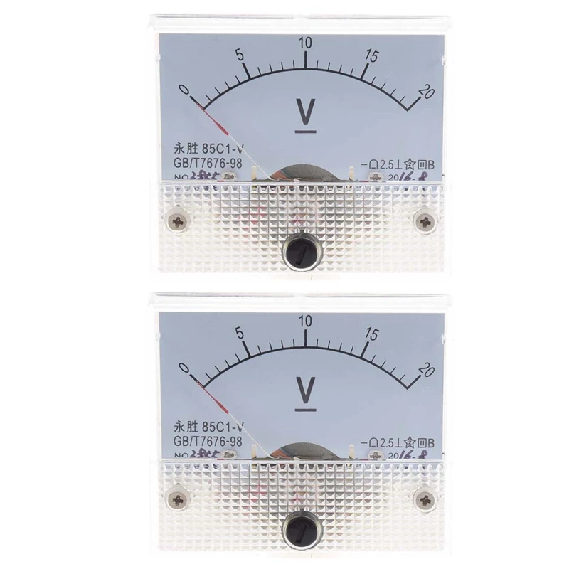 2X Dc 0-20V 85C1-V Classe 2.5 Voltmetro Analogico Volt Panel Meter