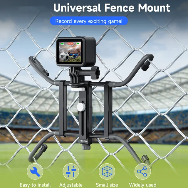 Action Camera/Phone Fence Mount For Baseball/Tennis Game, Angle - Main Image