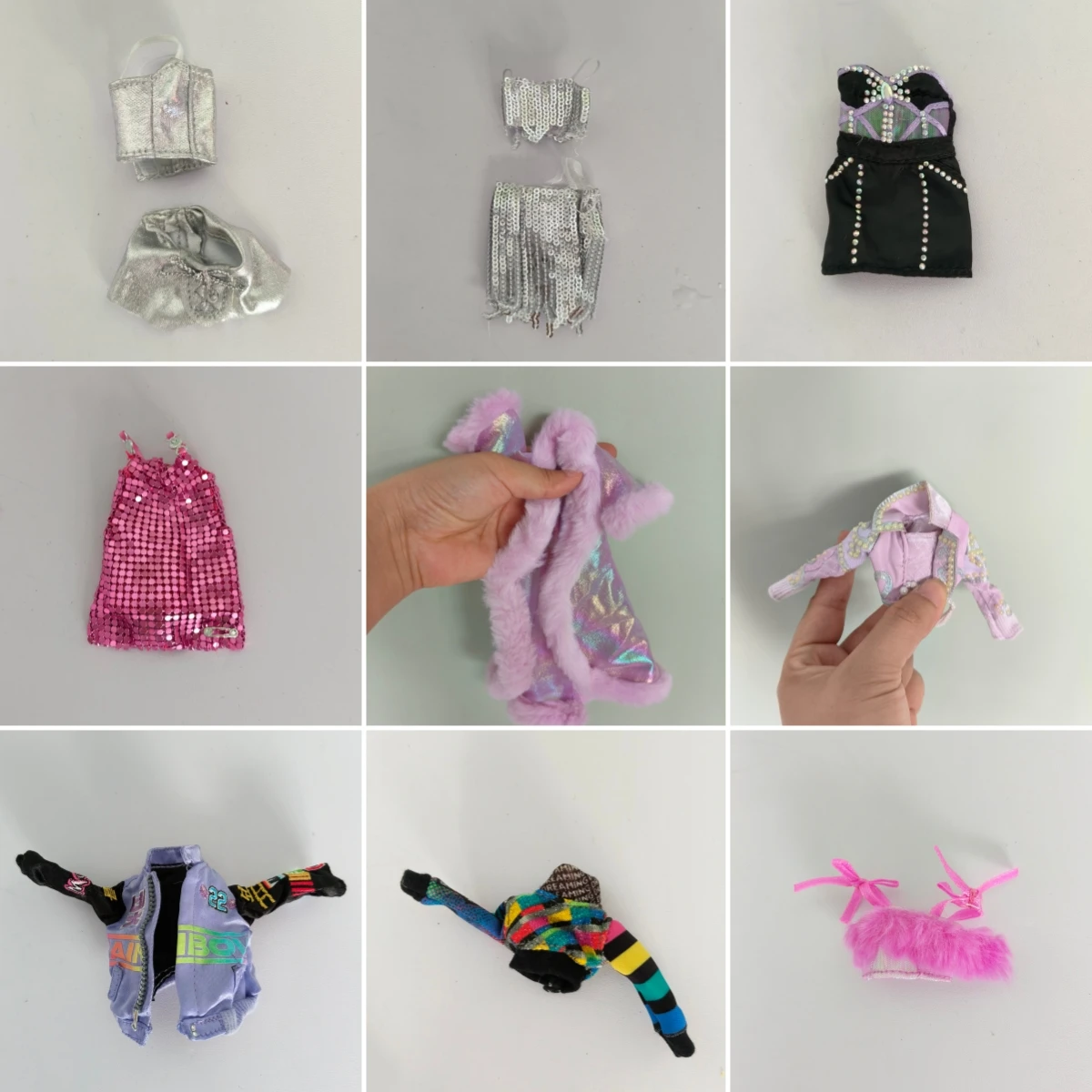 Rainbow High Doll Fashion Wardrobe Collection: Skirts, Shorts, Fur Tops, Coats, and Pants
