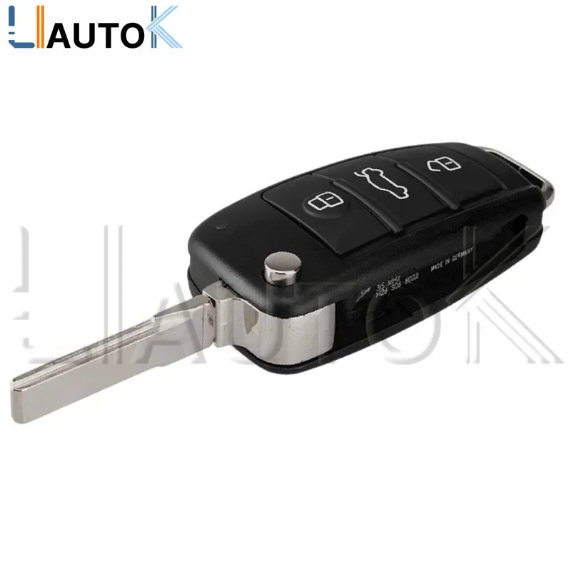 Folding Car Key Case For Audi Q7 B7 Q3 A3 TT A2 A8 A6 A6L A4 S5 C5 C6 B6 Replacement Remote Car Key Shell Flip 3 Buttons key case car key shell key cover folding car key shell fob cover key fob replacement