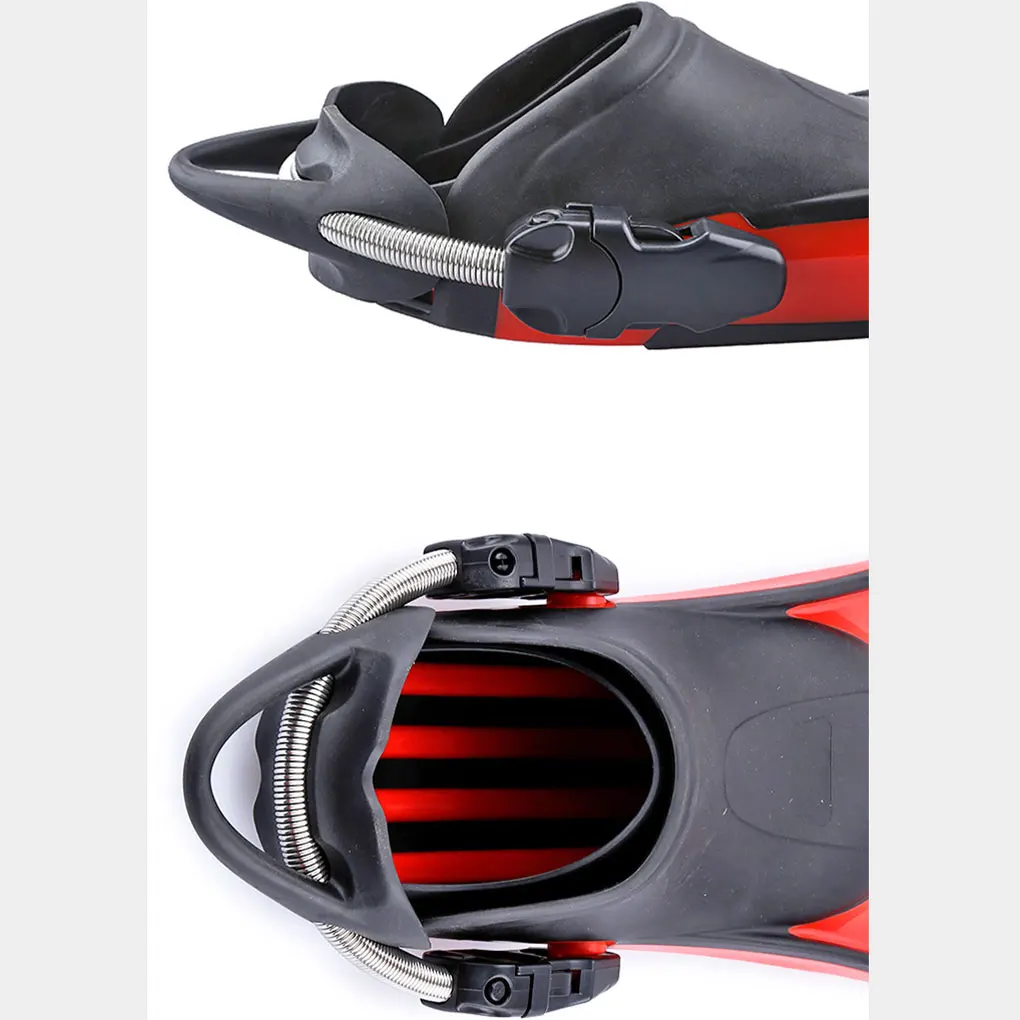 2x Black Dive Into Adventure With High-Performance Stainless Steel Diving Fins Shoelace Straps Spring Scuba Heel black S 4