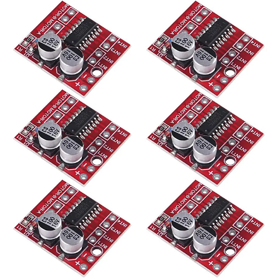 6 Pack Mini L298N DC Motor Driver, MX1508 Mini Dual Channel 1.5A 2 Way PWM Speed Controller Dual H-Bridge Replace Stepper image 1