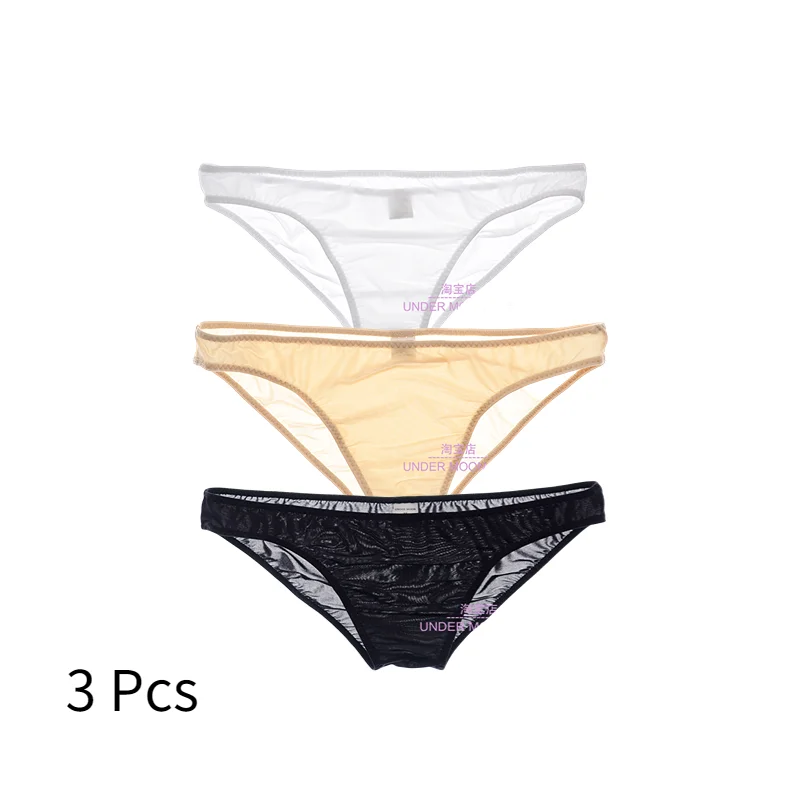 Men's Thin  Underwear  Beauty  Semi Transparent Seductive  No Cover  Sexy Little Triangle Bottoms Briefs  Single  Layer Exposure