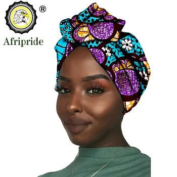 Africano New Fashion Headwrap Donna Tessuto di cera di cotone Tradizionale Headtie Sciarpa Turbante Cera di puro cotone AFRIPRIDE S001 1