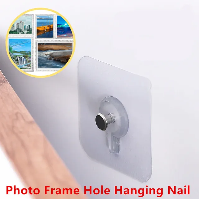 2/10Db Ragasztófali Csavarok Lógó Körmök Falhorog Önmaga Ragasztó Nincs Fúrás Nem Nyomvonal Fali Matricák - Image 3