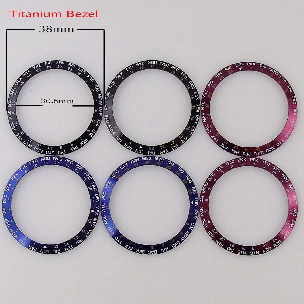 38Mm * 30.6Mm Slope Titanium Watch Bezel Insert Per Diver Gmt Watch Navy Blue/Black Ring Skx Sostituisci Gli Accessori Dell'Orologio