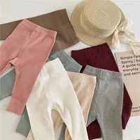 MILANCEL New Spring Baby Leggings Toddler Cute Simple Solid Color Skinny Pants Girls Trousers 2