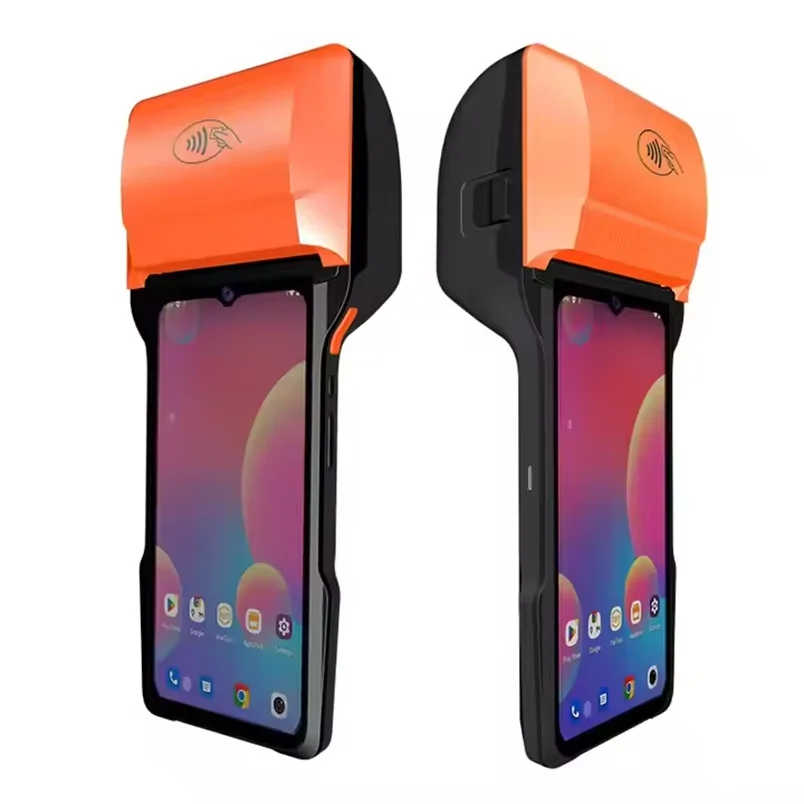 6.5 inch Android 14 POS Terminal with 80mm Printer Loyverse Desktop POS 4G WIFI BT Connection 2D Scanner NFC Cash Register