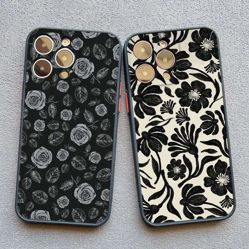 Floral Shockproof Phone Case - Full Graphic Flower Design Cover
