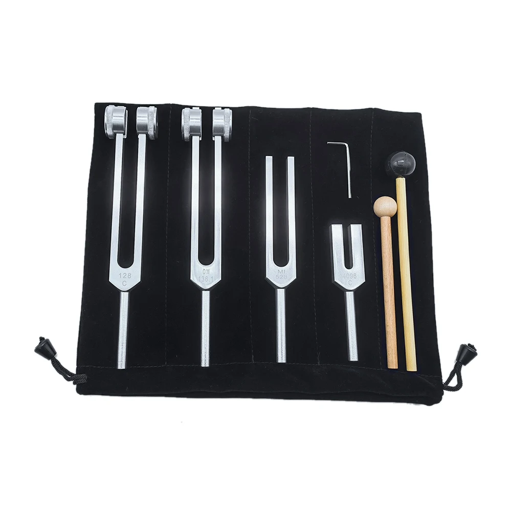 4Pcs Tuning Fork Set(128Hz OM 136.1Hz MI 528Hz 4096Hz) for Healing Chakra Sound Therapy Reliever Stress 6
