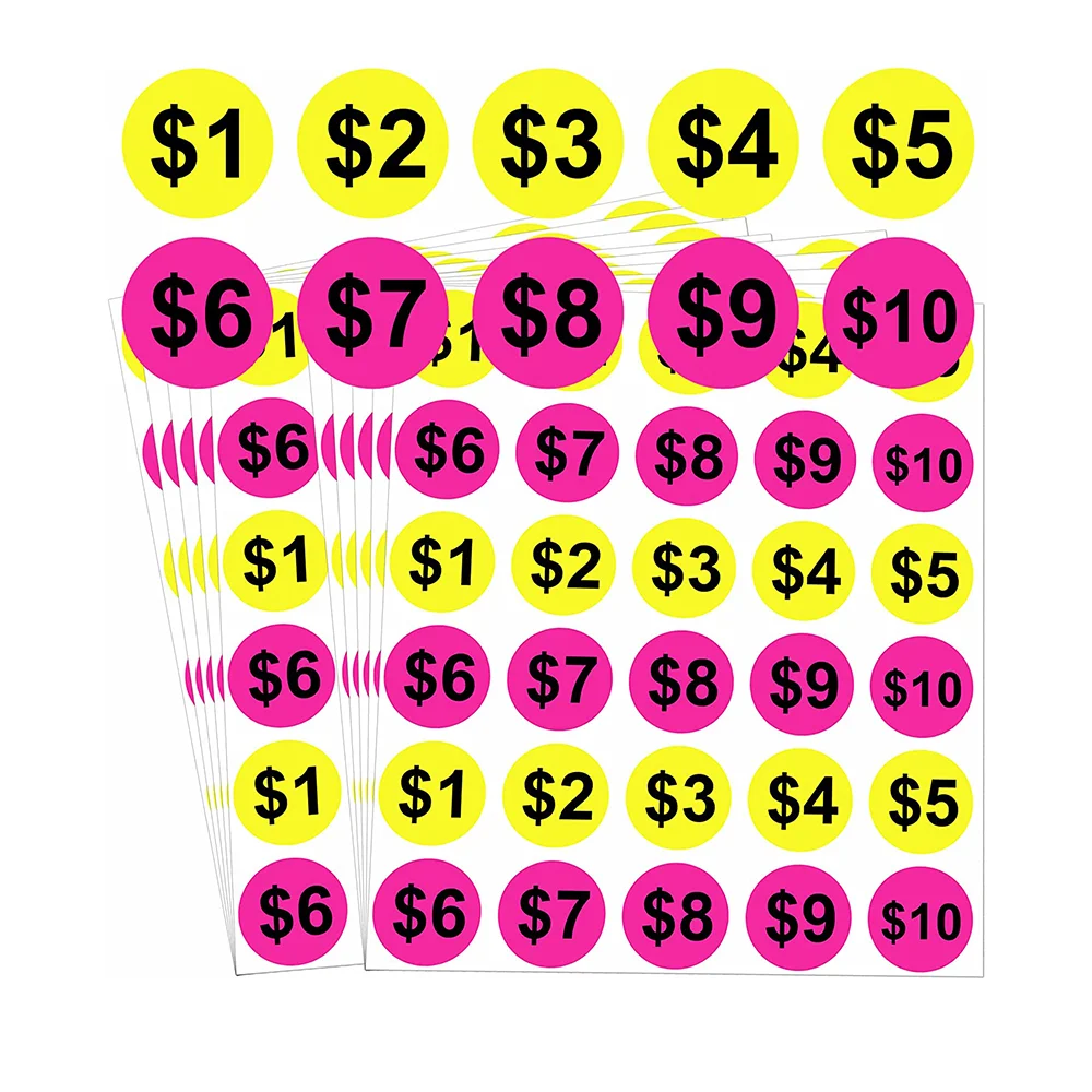 20 Sheets Garage Sale Pricing Stickers Neon Colors Yard Sale Stickers with  Price Price Stickers - AliExpress