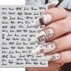 3d Black Gold Silver White Letters Messages Nail Art Stickers Adhesive Sliders Nail Decals Decoration Manicure Accessories 1