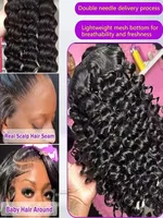 13x4 Hd dentelle frontale perruque lâche vague profonde bouclés cheveux humains 100% pré-plumé 13x6 vague d'eau avant perruques pour les femmes noires brésiliennes 2